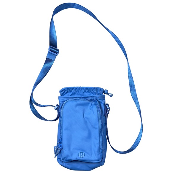Lululemon Handbags - Lululemon Water Bottle Crossbody Bag Blue Adjustable Strap Zipper Pocket